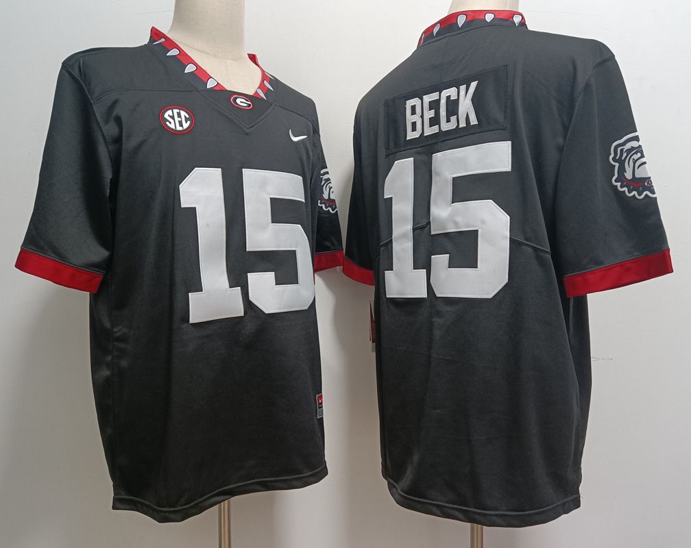 Men Georgia Bulldogs #15 Beck Black Nike 2025 NCAA Jersey